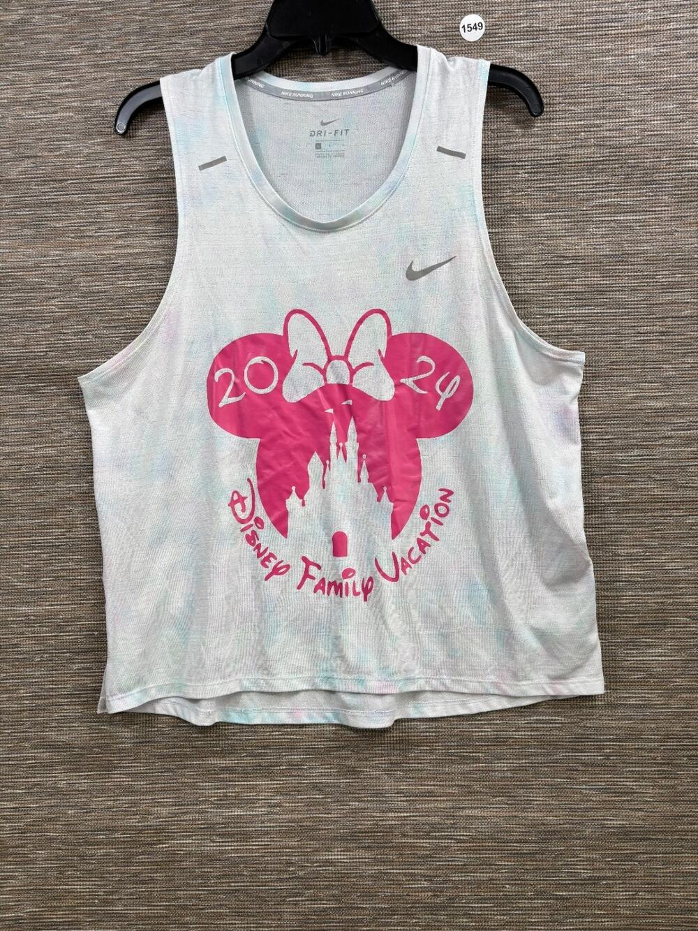 Nike Dri-fit Running Tank Top Men's L Tie Dye Disney Family Vacation 2024 Print